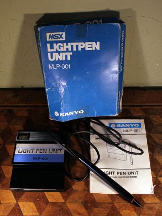 Rare Boxed Msx Sanyo Lightpen Unit Light Pen Mlp - 001 Vintage Gaming Instructions
