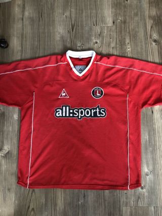 Charlton Vintage 02 - 03 Football Home Shirt Le Coq Sportif Red Mens Xl 50”/52”