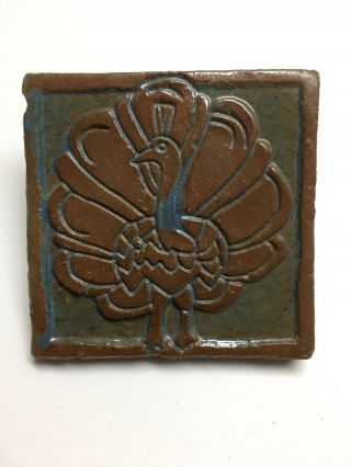 Vintage Arts And Crafts Tile Batchelder? Peacock Or Turkey Or Bird Theme