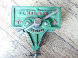 Found Vintage Green W Marples Hibernia 4 " Wide Opening Bench / Table Top Vice