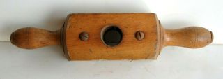 Antique Wooden Imhoff " Flange " 7/8 - 1 Inch Hole Thread Cutting Tool Signed 21
