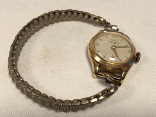 Ladies Vintage Swiss Made Oris 15 Jewels Mechanical Watch Elasticated Strap