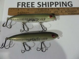 2 Vintage Heddon Zara Spook Zell Rowland Fishing Lure Topwater Tackle Box Find