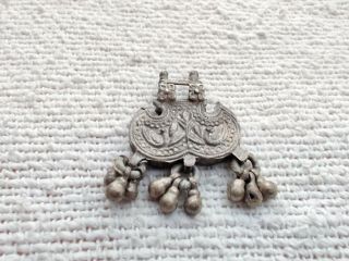 Antique Jewellery Silver Amulet Tribal Islamic Pendant Silver Bells Attached 63
