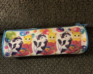 Lisa Frank Playtime Kittens Pencil Bag Case Zipper Vintage School Supplies
