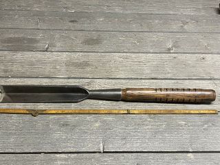 Rare Vintage Th Witherby 1 - 1/4” Sharp Corner Chisel With Custom Hickory Handle