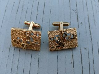 Vintage Christian Dior Cuff Links Set Gold Tone Acquired From An Estate