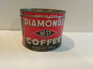Vintage Keywind Coffee Tin Can Diamond 