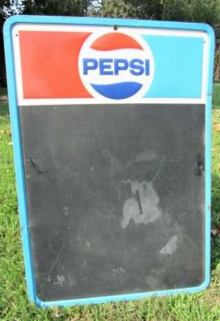 Cool Vintage Metal Pepsi Chalkboard Sign Embossed 1971 19 " X 27 "
