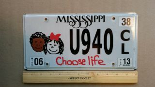 License Plate,  Mississippi,  Choose Life,  Cartoon Kids,  U 940 Cl