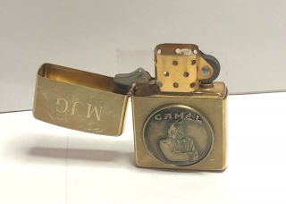 Vintage 1932 - 1992 Zippo Camel Beast Emblem Medallion Solid Brass Lighter