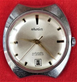 Vintage Rhodos 41 Jewel Automatic Watch - Spares - Running