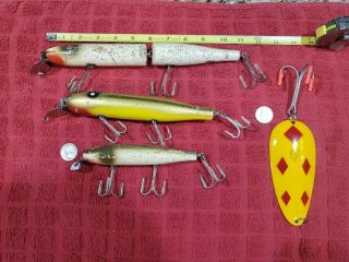 Vintage Wooden Creek Chub Giant Jtd.  Pikie,  10.  5 " ??,  Others Wood Fishing Lures