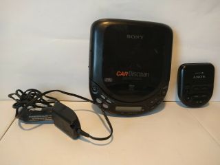 Vintage Sony Car Discman Cd Player D - 822k With Remote And Car Charger
