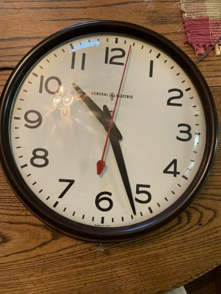 Vintage General Electric Model 2912a 14 " Round Office School Wall Clock