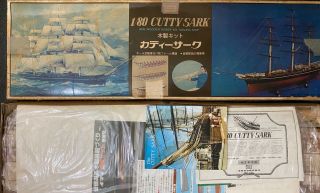 Rare Vintage Imai 1:80 Scale Cutty Sark Wood Clipper Ship Model Kit