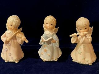 Vintage Set Of 3 Lefton Christmas Angels