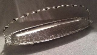 Vintage Chrome Cake / Sweet Plate With Handle - Retro