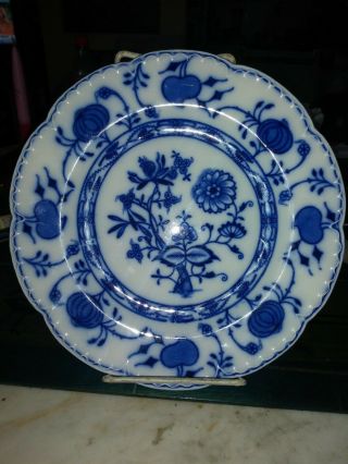 Antique Johnson Bros Flow Blue Onion Dinner Plate 9 " Holland Pattern Near