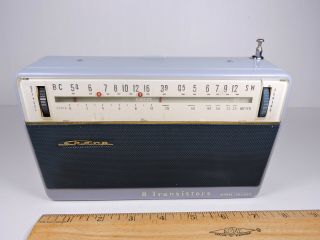 Vintage Sharp Model Tr - 203 8 Transistor Radio 2 Bands Mw & Sw Japan 1958 - 59