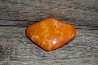 Antique Natural Baltic Amber Brooch Stone Butterscotch Tiger 7,  2g