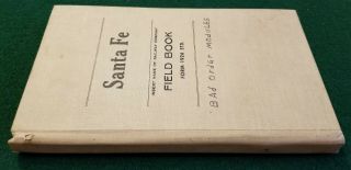 Santa Fe Railroad FIELD BOOK NOTEBOOK Hard Cover - Form 1926 STD Notes Trains 3