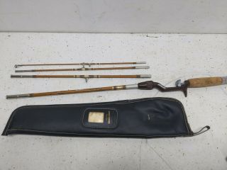 Vintage True Temper Traveler 6’ Fishing Rod W/ Carrying Case