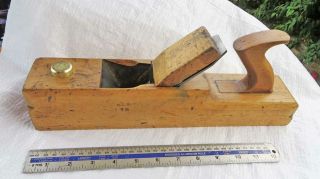 Vintage 14 ",  2 " Iron Smaller School Jack Plane By A.  Mathieson,  Glasgow Old Tool