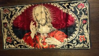 Vintage Rug Carpet Wall Hanging Tapestry Christ W.  P.  L.  13379.