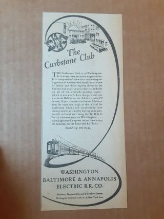 1927 Washington Baltimore & Annapolis Electric Railroad Co Newspaper Ad Wb&a