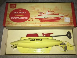 Vintage Sutcliffe Model The Sea Wolf Atomic Submarine Tin Wind Up England
