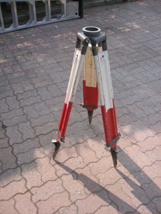 Vintage Red And White Tripod For Surveying