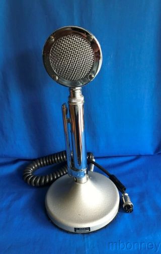 Vintage Chrome Us Astatic D - 104 Ham Cb Radio Microphone,  T - Ug8 Stand 4 Pin Plug