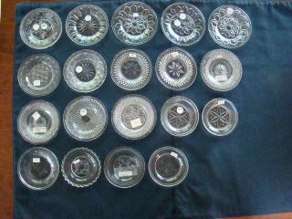 Antique Flint Glass Cup Plate Group 19 Diff Lr300 - 400 Series Plates; Eapg,  Lacy