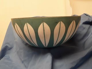 Vintage Cathrineholm Of Norway Blue Lotus Enamelware 9.  5 Bowl Mcm