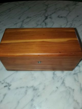 Vintage Lane Cedar Chest Miniature Salesman Sample Jewelry Trinket Wood Box/key