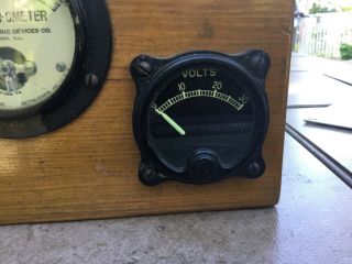 Antique Vintage Roller - Smith weather ometer volts ampers,  Wood Case, 3