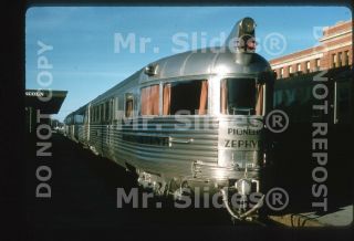 Duplicate Slide Cb&q Burlington Route Pioneer Zephyr Observation & Train In 1958