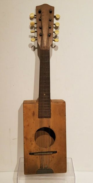 Antique Cigar Box 8 String Guitar.  Hand Made.  Estate Find.