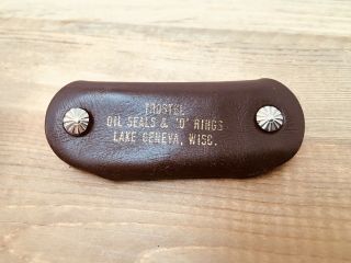 Vintage Leather Key Holder Trostel Oil Seals O Rings Lake Geneva Wi Advertising