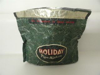 Vtg Pipe Tobacco Foil Bag Holiday Pipe Mixture Pocket Advertising Movie Prop