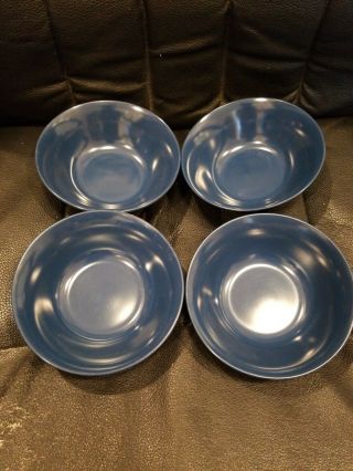 Set Of 4 Vintage Texas Ware Melmac Melamine Blue Bowls Mid - Century Inv1912