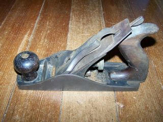 Antique 1910 Stanley No.  4 Smooth Bottom Jack Plane Woodworking Tool Good User