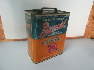 Vintage Antique Zennoil 2 Gal Motor Oil Tin Can