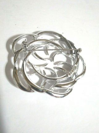 Vintage Sarah Coventry Tailored Swirl Silver Tone Brooch Pin Signed 3