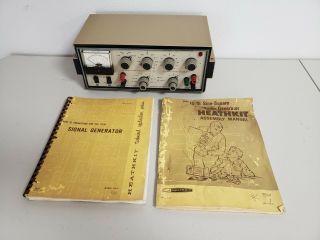 Vintage Heathkit Sine Square Audio Generator Model Ig - 18 With Manuals
