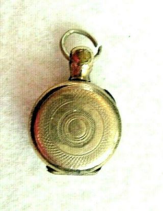 Antique Gold Fill Tiny Round Locket Pendant With Two Old Photos