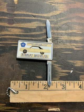 Advertising Stanley Motors San Luis Obispo Money Clip Pocket Knife Vintage
