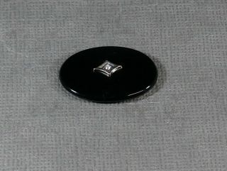Vintage Unset Oval Shape Black Onyx 25x18 Mm Center Diamond Set In White Gold