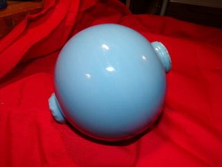 Antique/vintage Lg Blue Milk Glass Lightening Rod Ball 4.  5 " Dia 5 " Tall